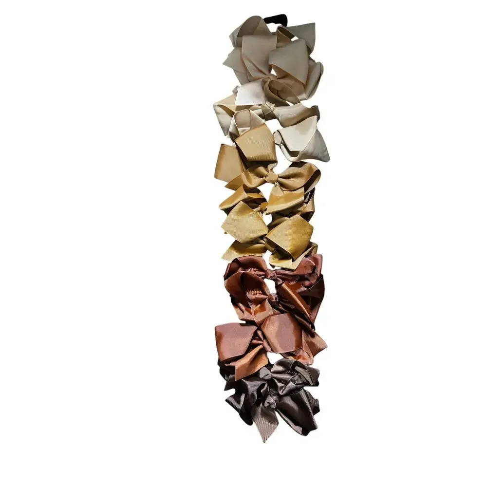 NWT Set of 12 Neutral Colored Claw Hair Bows(5ish Inches Each)